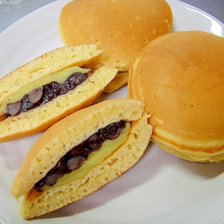 ホットケーキミックスでどら焼き（粒あん&芋あん）